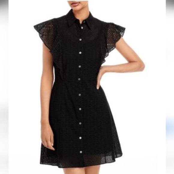 Theory Dresses & Skirts - Theory Nova Ruffle Eyelet Dress Size 2